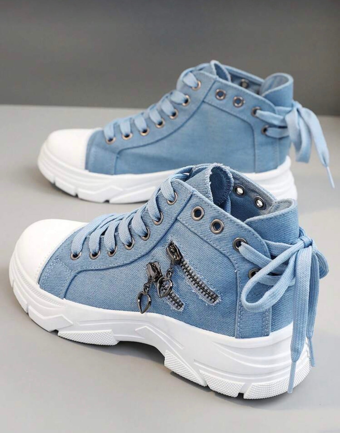High-Top Distressed Sneakers