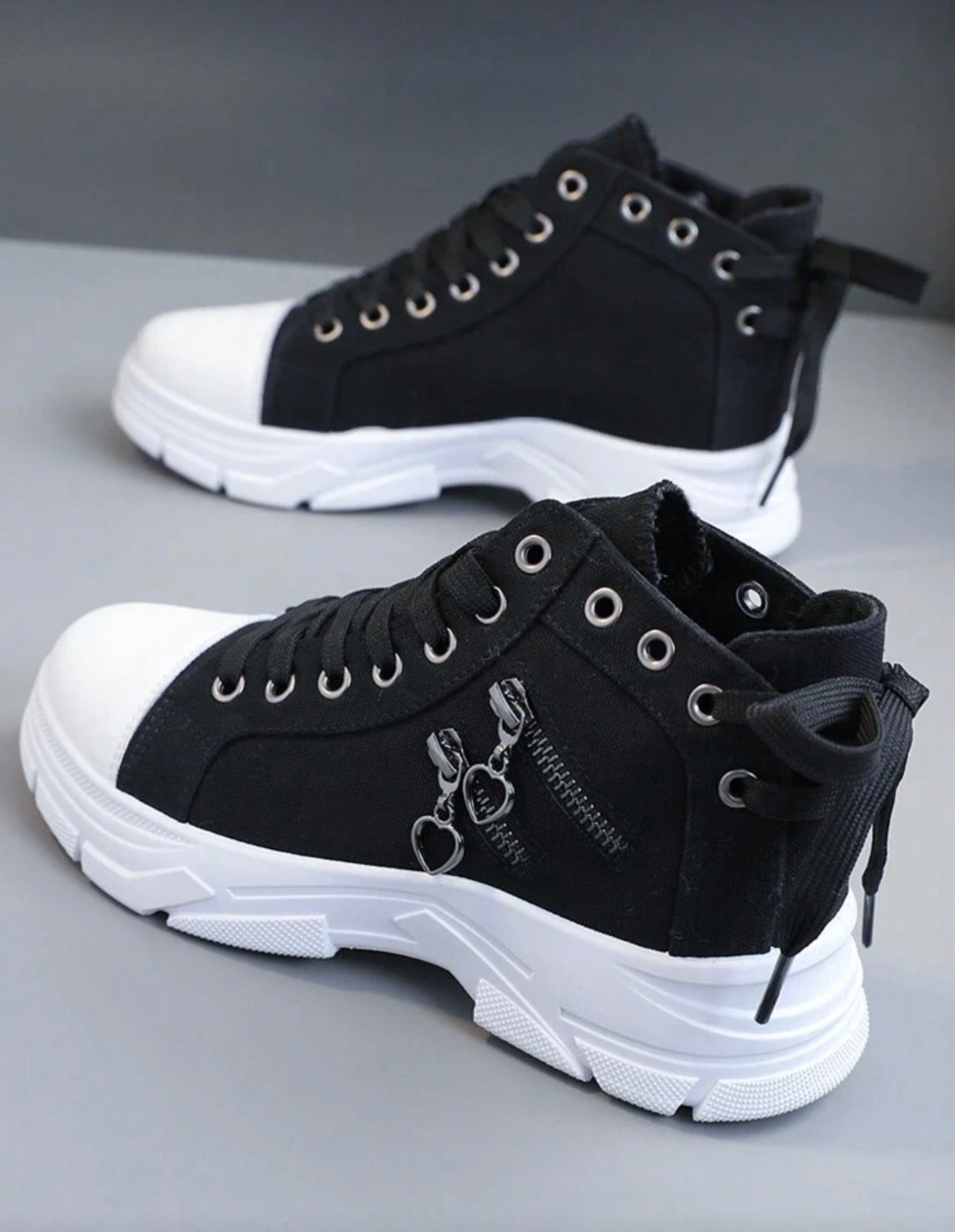 High-Top Distressed Sneakers