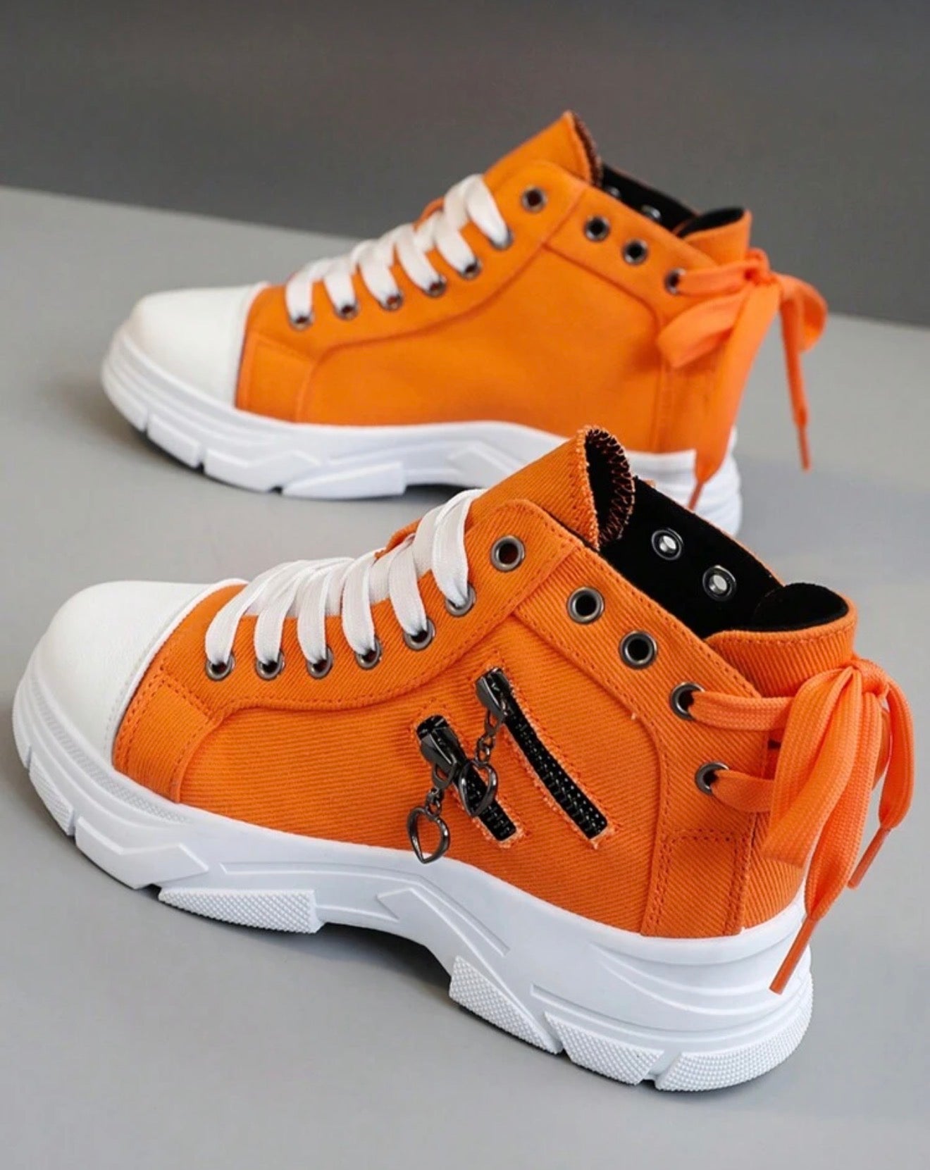 High-Top Distressed Sneakers